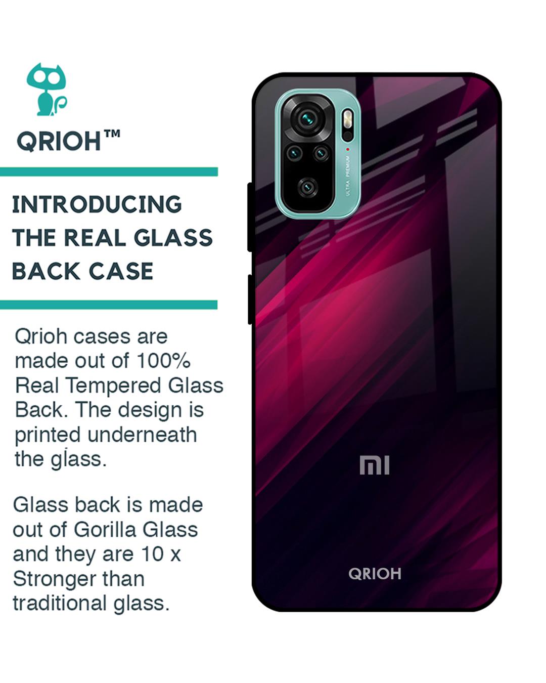 Shop Razor Black Glass Case For Xiaomi Redmi Note 10s-Back