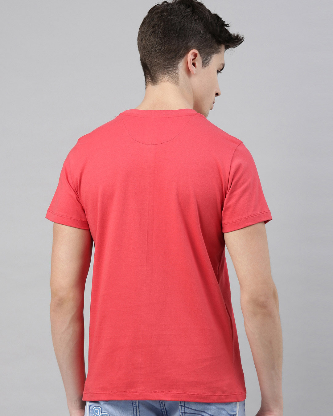 Shop Men's Coral Organic Cotton Half Sleeves T-Shirt-Back