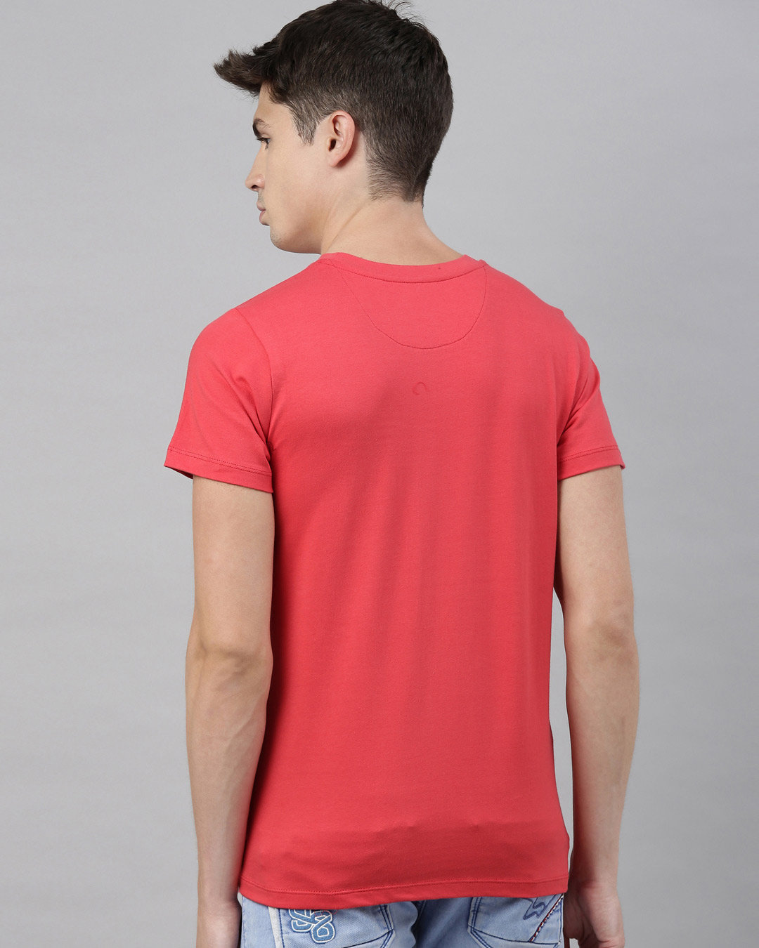 Shop Men's Coral Organic Cotton Half Sleeves T-Shirt-Back