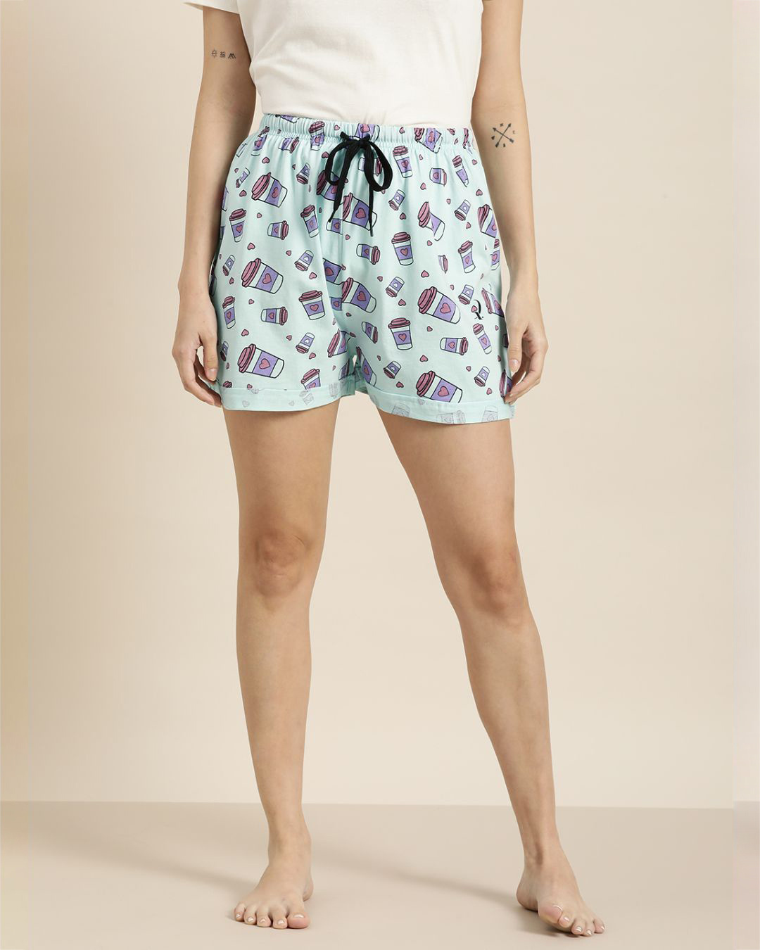 Buy Women's Blue Graphic Print Shorts Online at Bewakoof