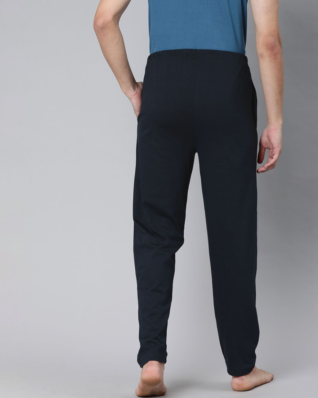 Shop Blue Solid Track Pants-Back