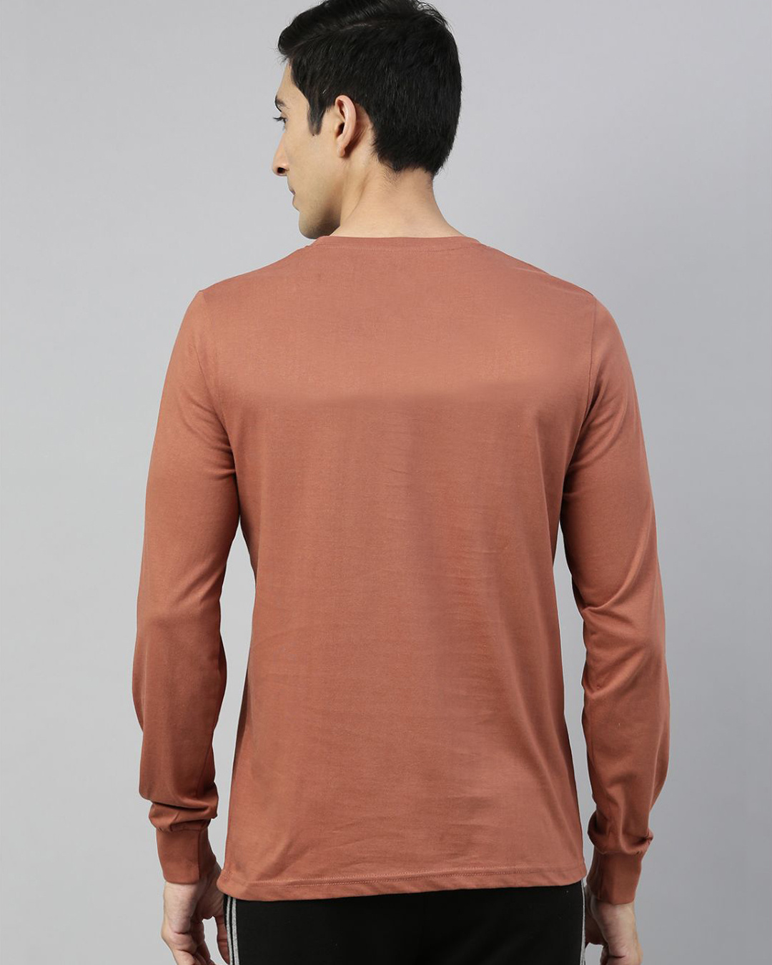 Shop Brown Solid T Shirt-Back