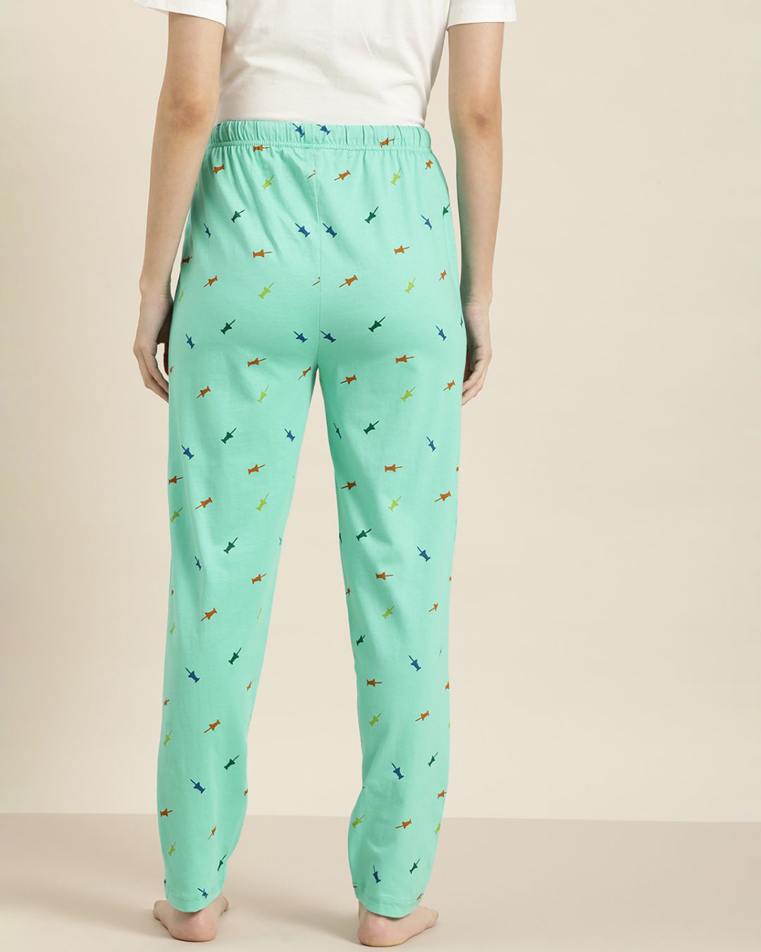 Shop Green Graphic Pyjamas4-Back