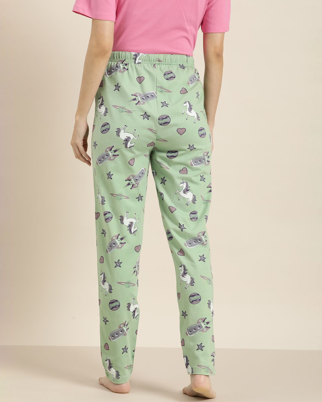 Shop Green Graphic Pyjamas10-Back