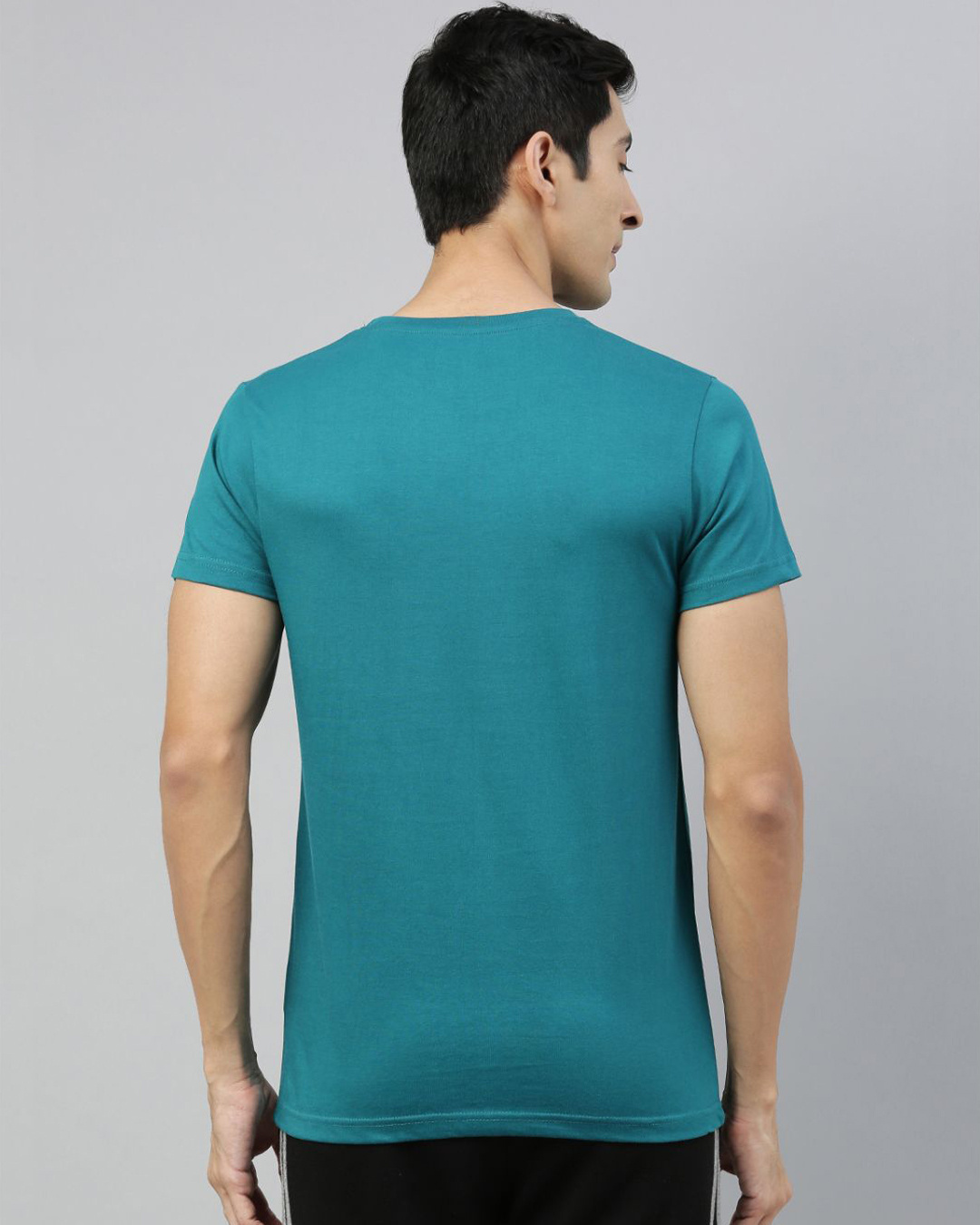 Shop Green Solid T Shirt-Back