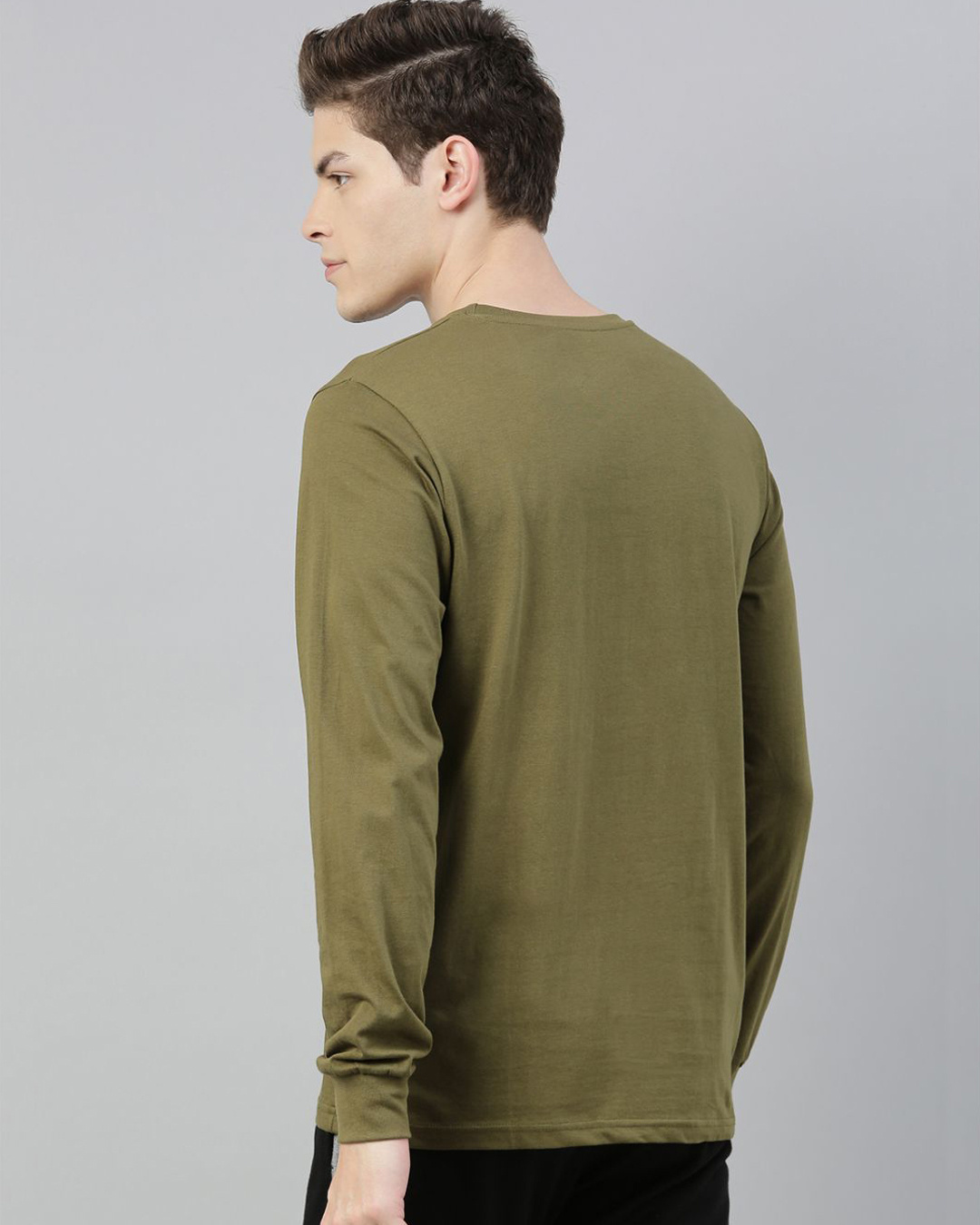 Shop Green Solid T Shirt-Back
