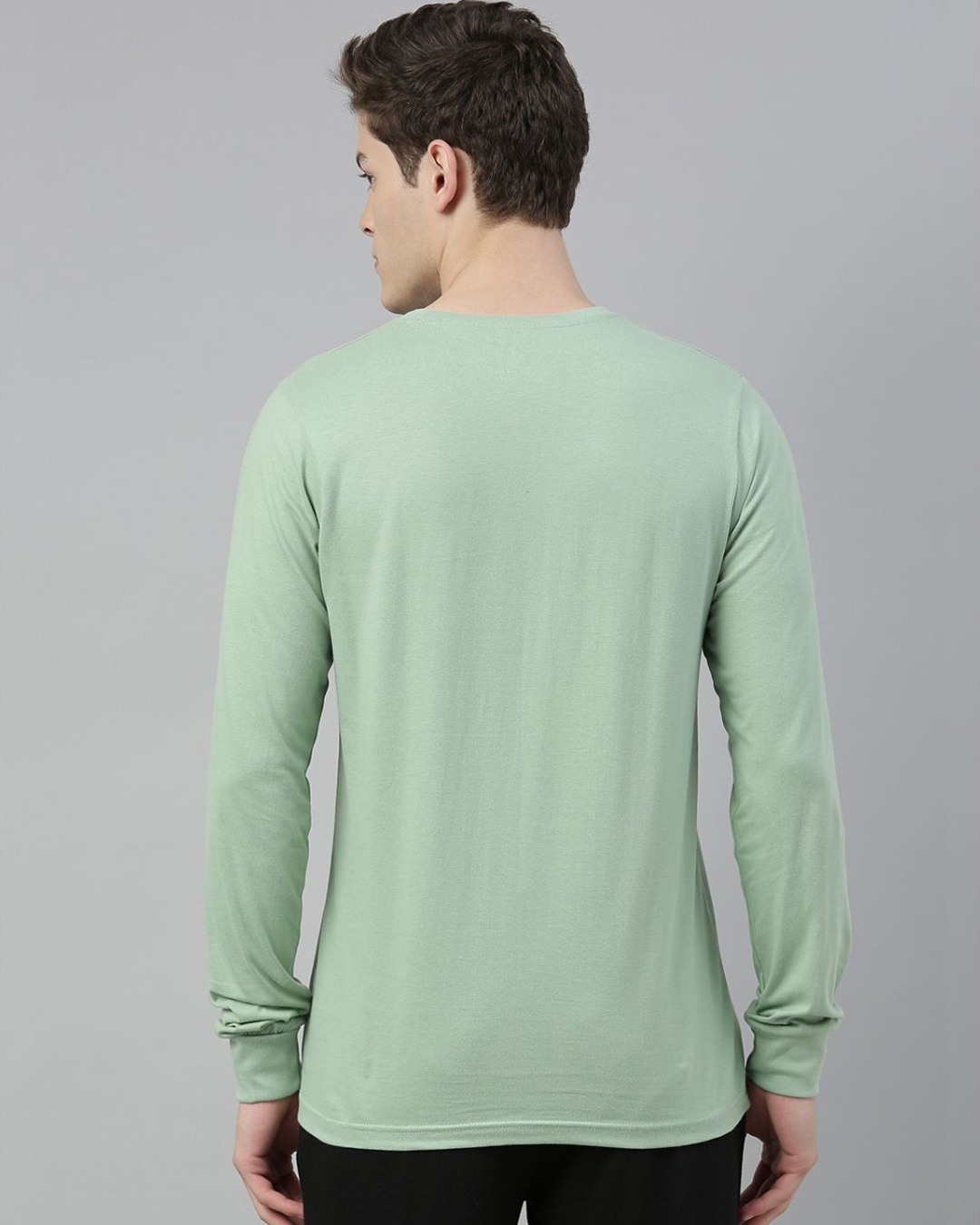 Shop Green Solid T Shirt-Back