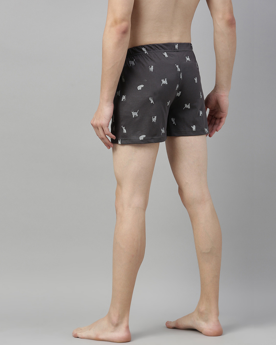 Shop Grey Printed Boxer-Back