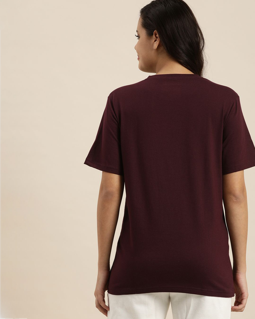 Shop Maroon Typographic T Shirt-Back