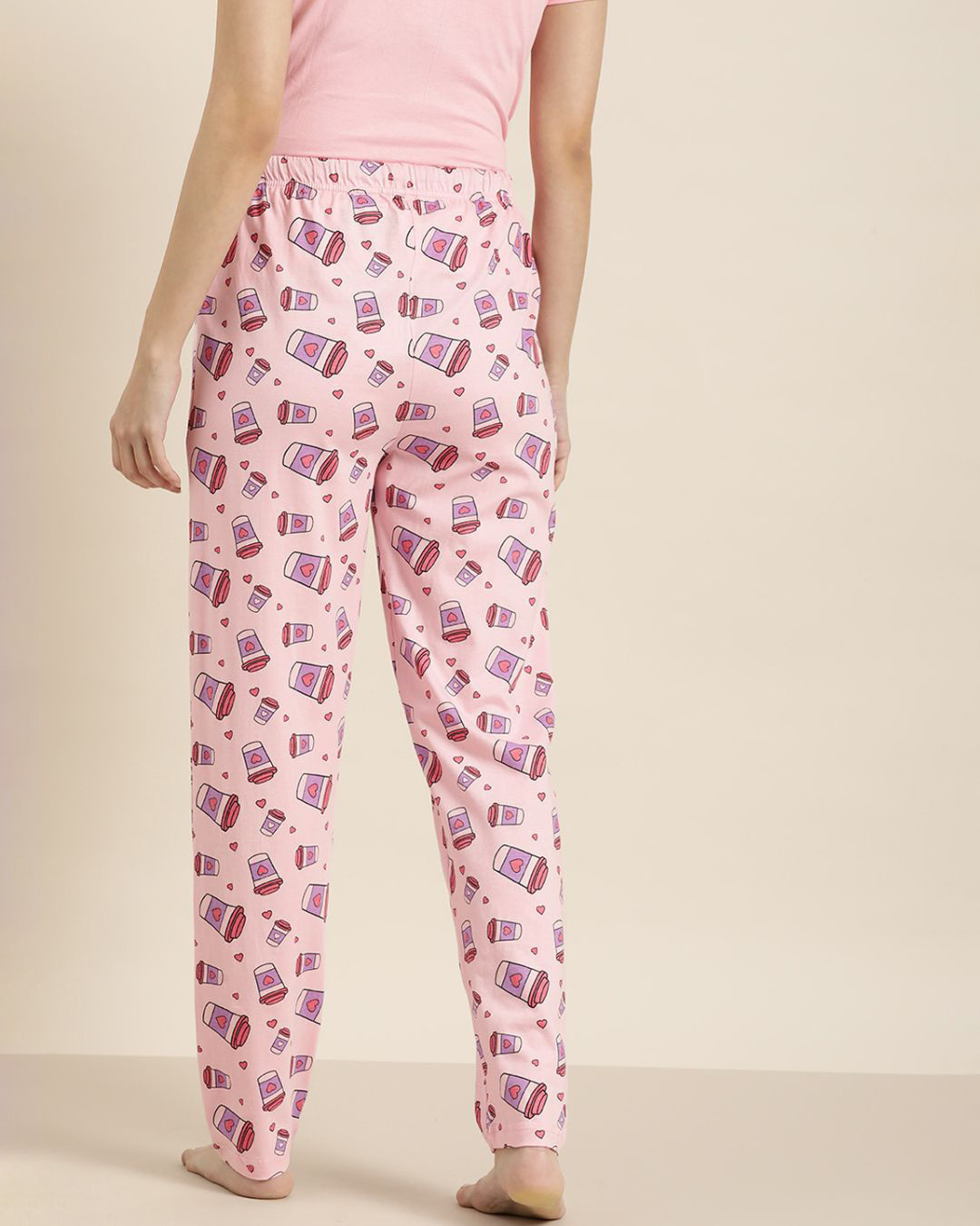 Shop Pink Graphic Pyjamas9-Back