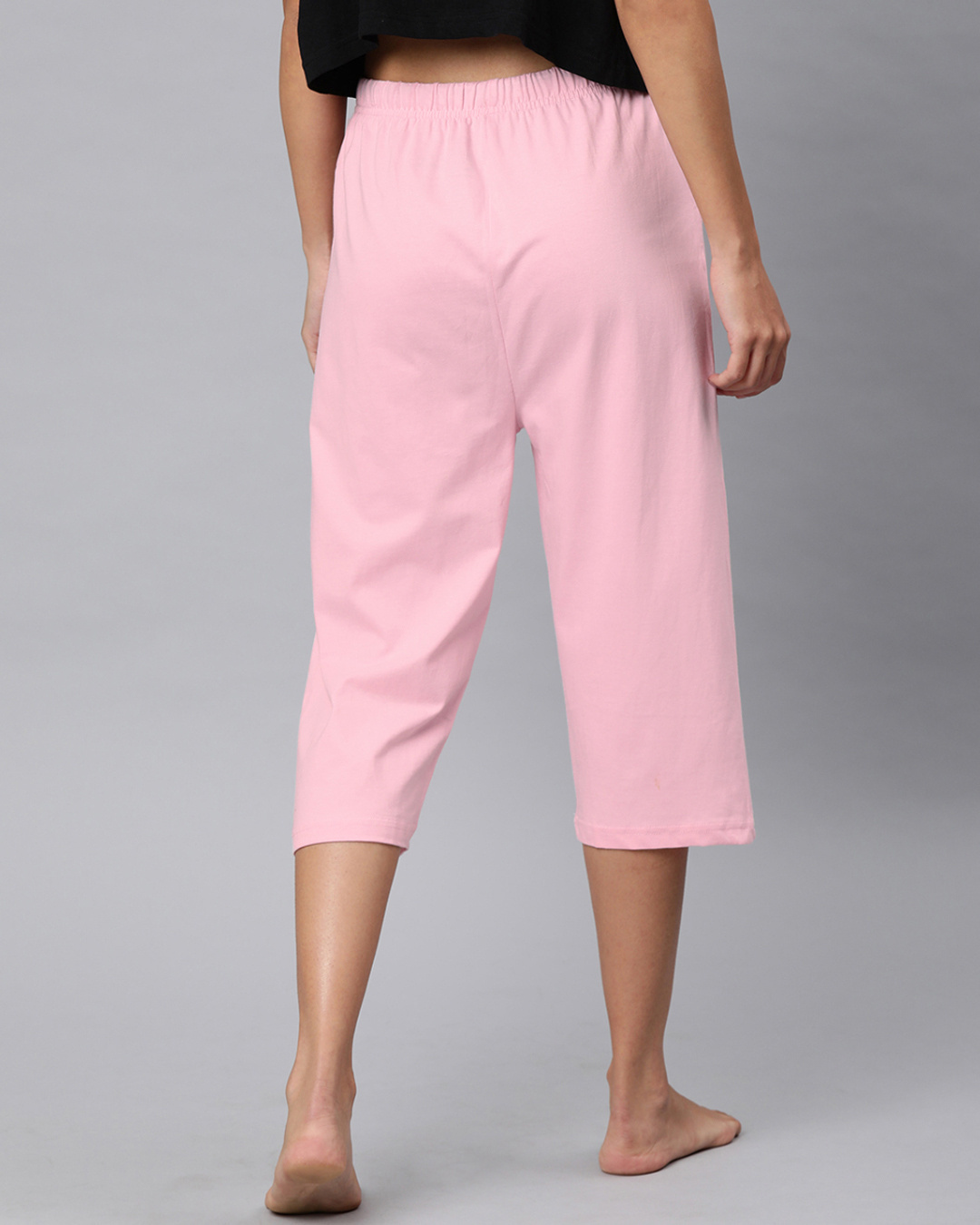 Shop Pink Solid Capri-Back