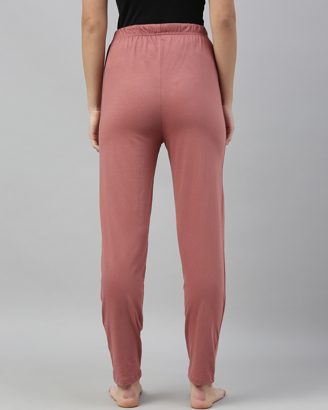 Shop Pink Solid Trackpants-Back