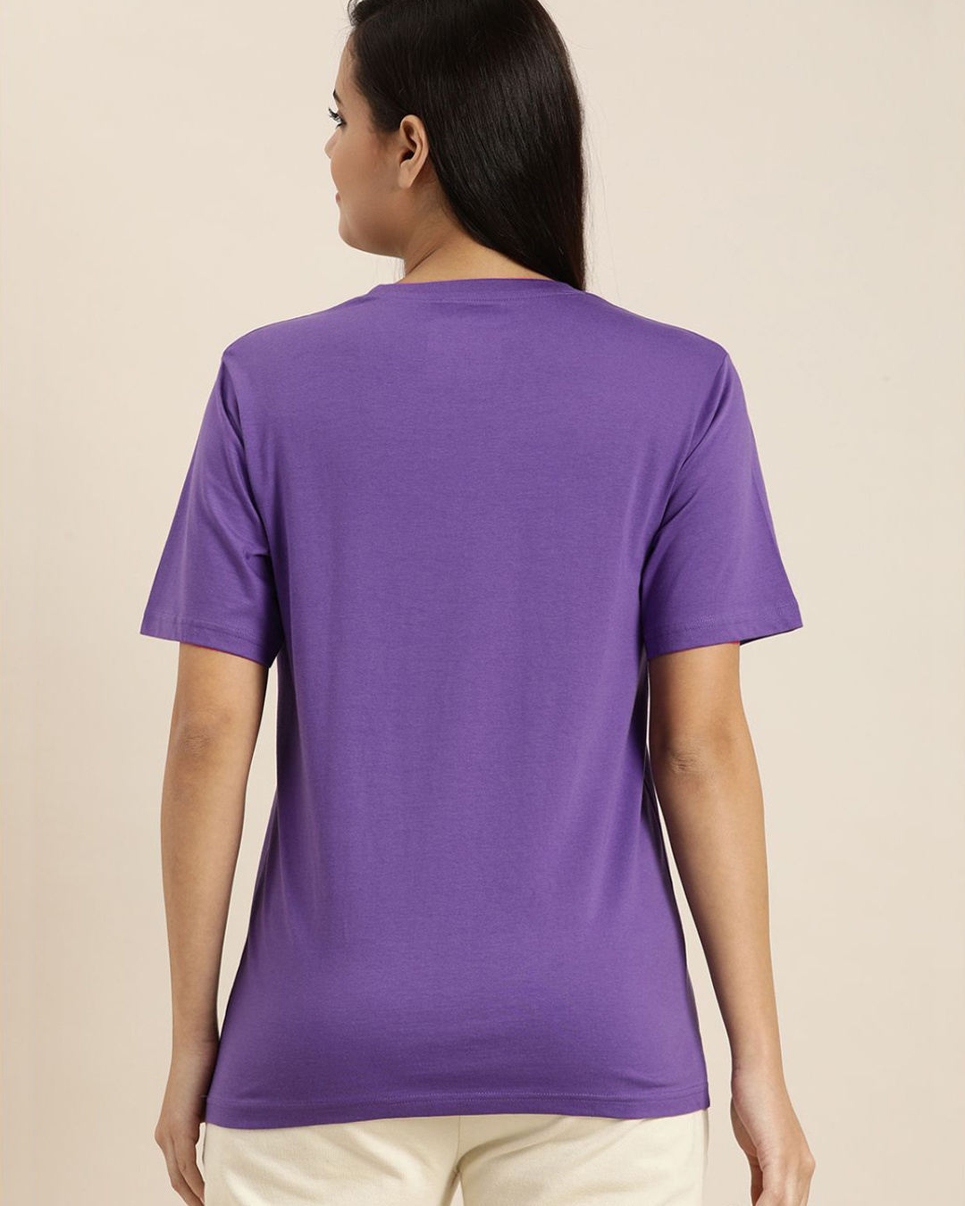 Shop Purple Colourblocked T Shirt-Back