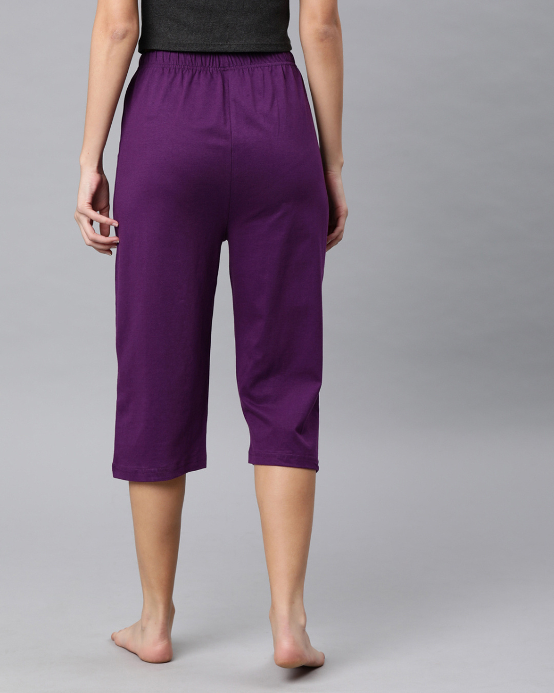 Shop Purple Solid Capri-Back