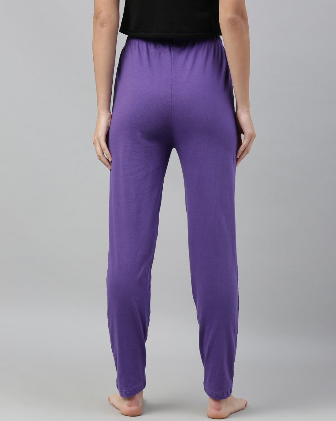 Shop Purple Solid Trackpants-Back