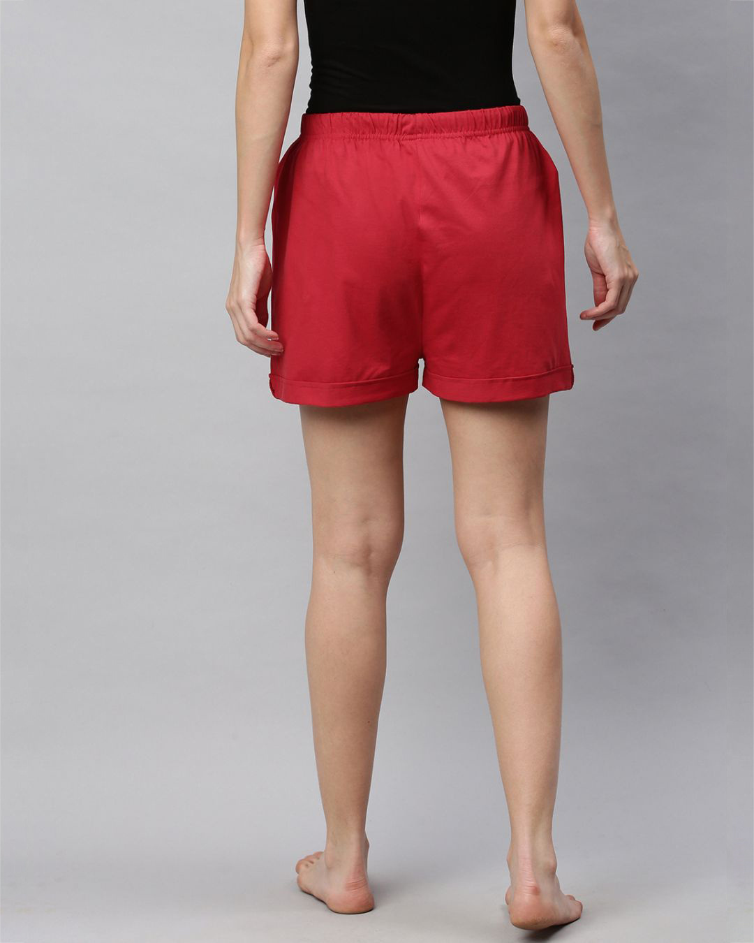 Shop Women's Red Mid-Rise Shorts-Back