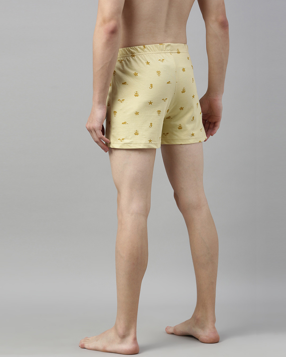 Shop Yellow Printed Boxer-Back