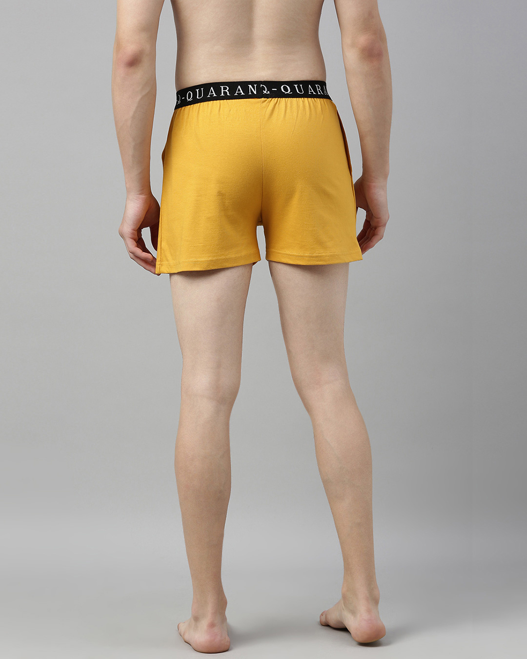Shop Yellow Solid Boxer-Back