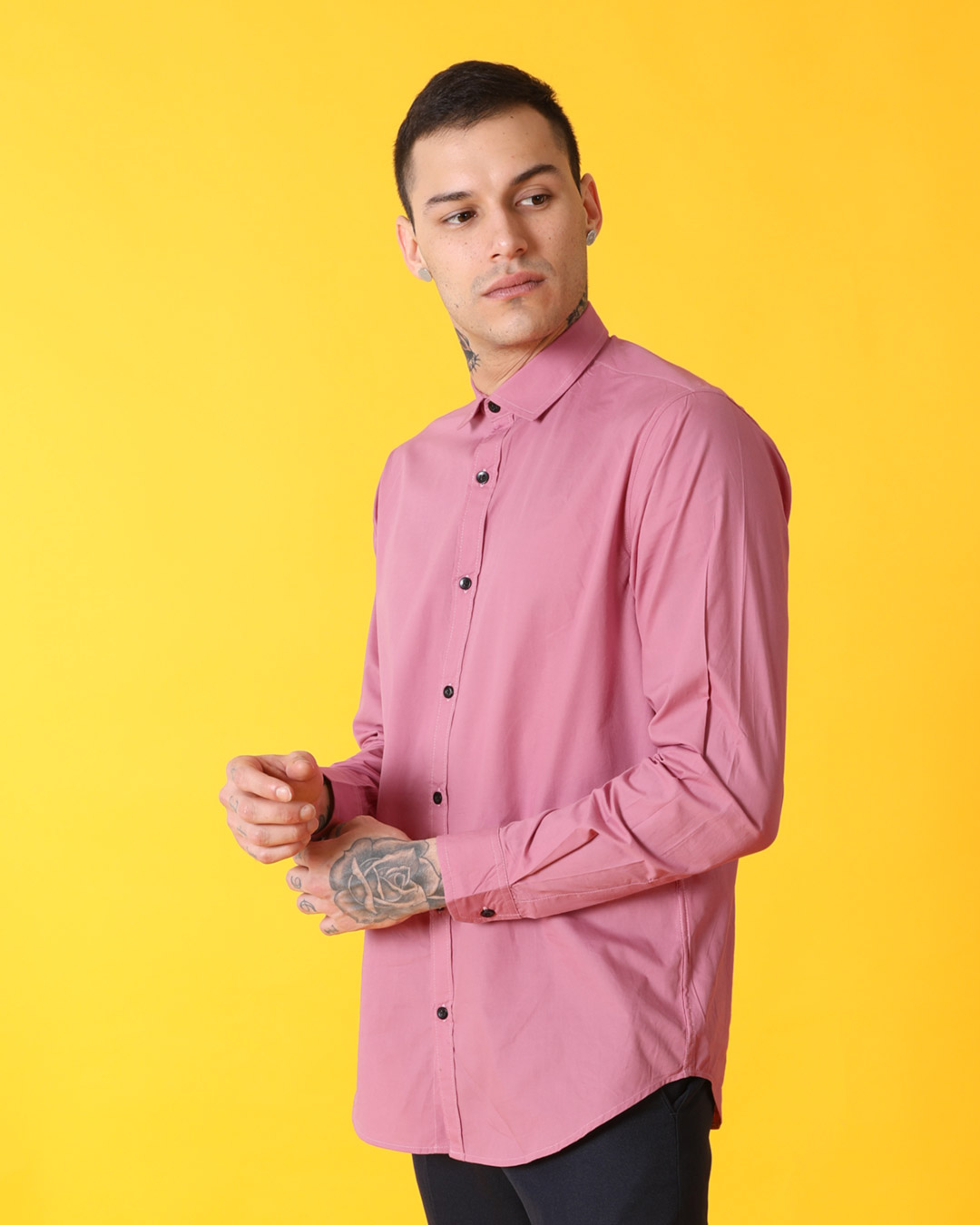 Shop Quartz Pink Slim Fit Shirt-Back