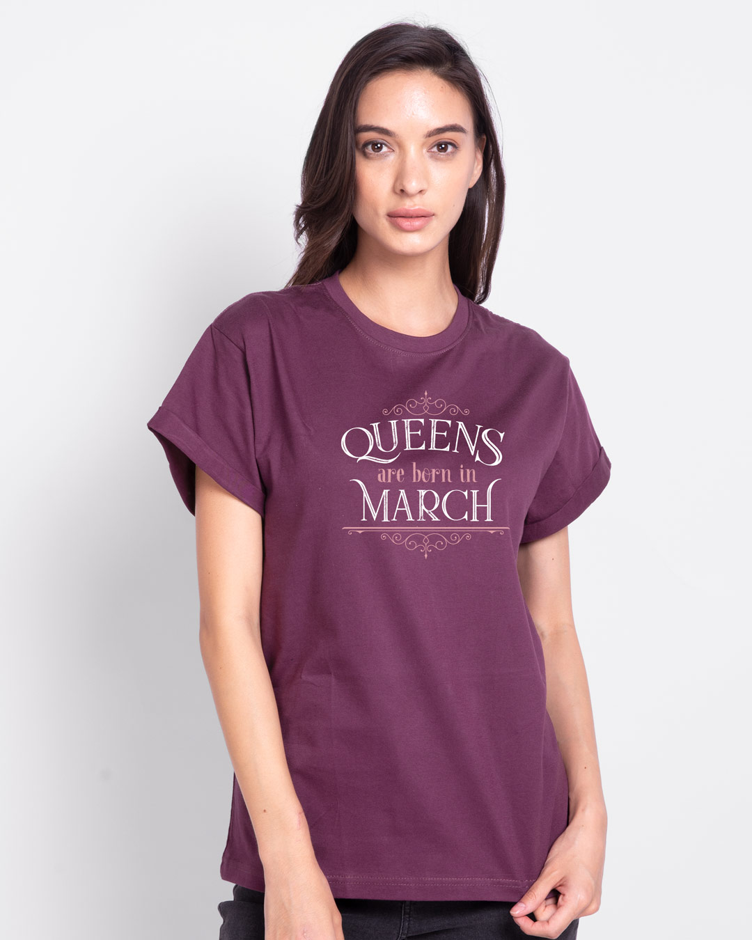 Shop Queens Are Born Boyfriend T-Shirt-Back
