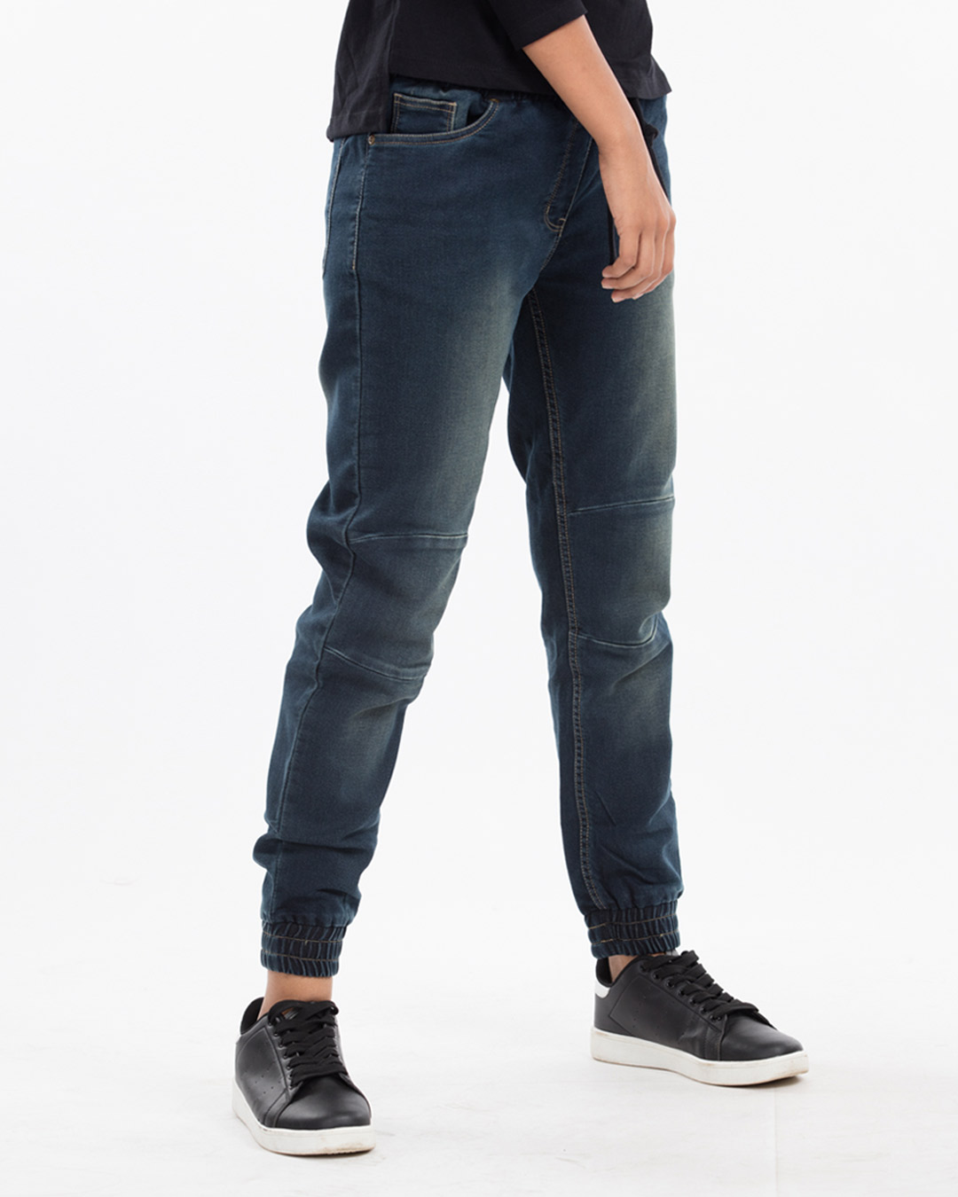 Shop Racer Blue Denim Joggers-Back