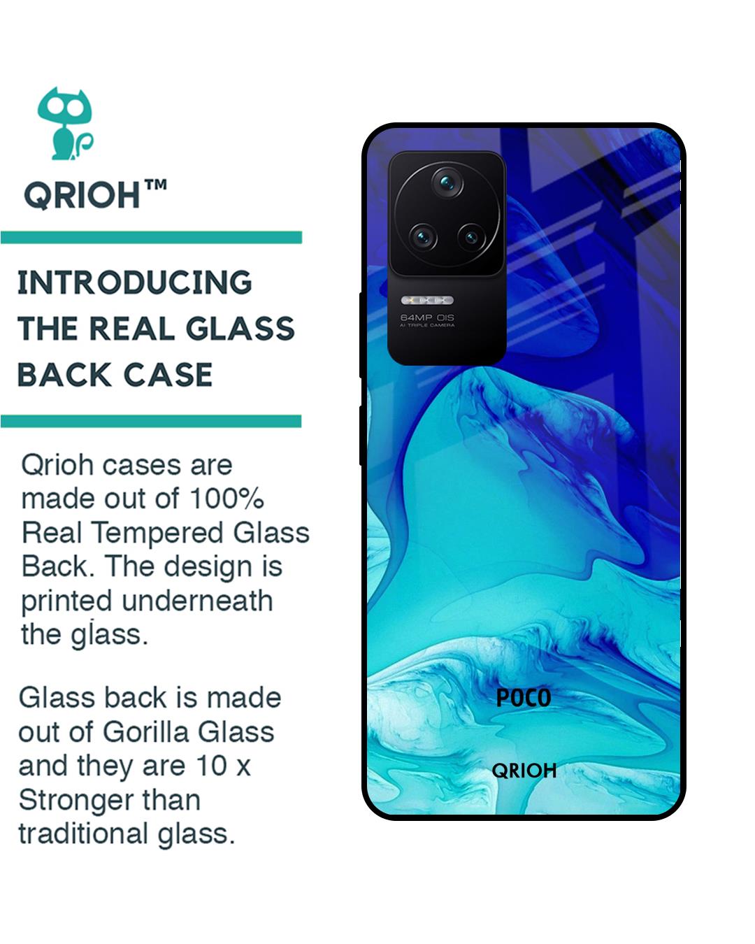 Shop Raging Tides Premium Glass Case for Poco F4 5G (Shock Proof, Scratch Resistant)-Back