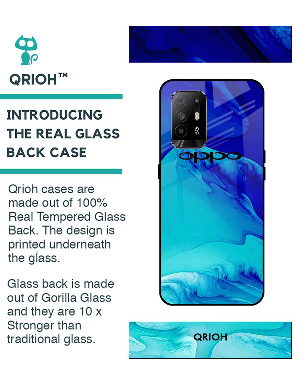 Shop Raging Tides Printed Premium Glass Cover for Oppo F19 Pro Plus (Shock Proof, Lightweight)-Back