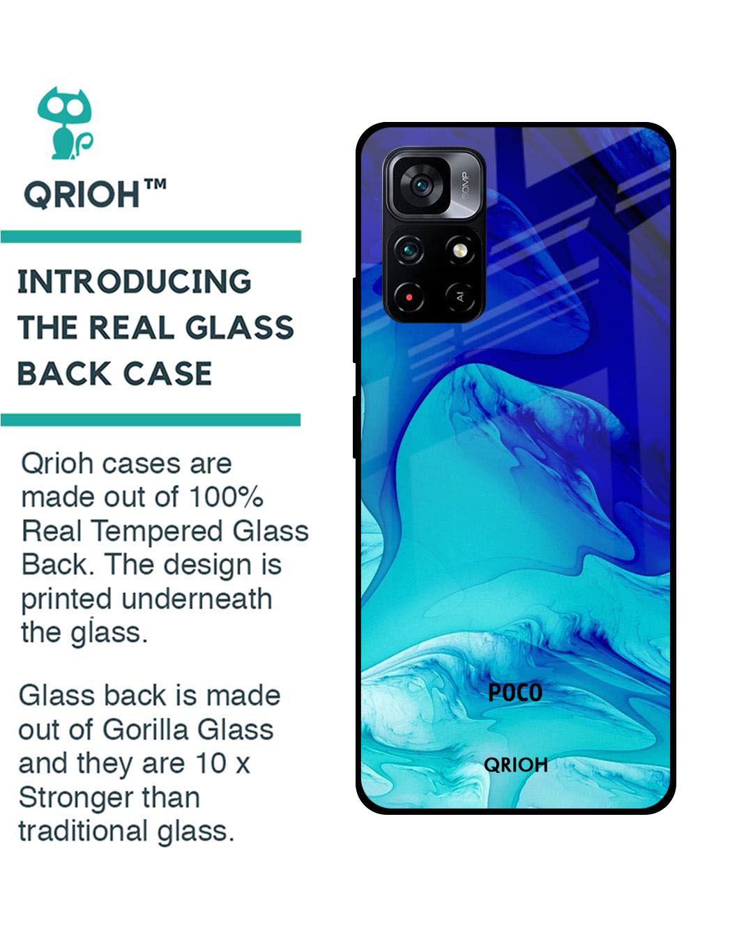 Shop Raging Tides Printed Premium Glass Cover for Poco M4 Pro 5G (Shock Proof, Lightweight)-Back