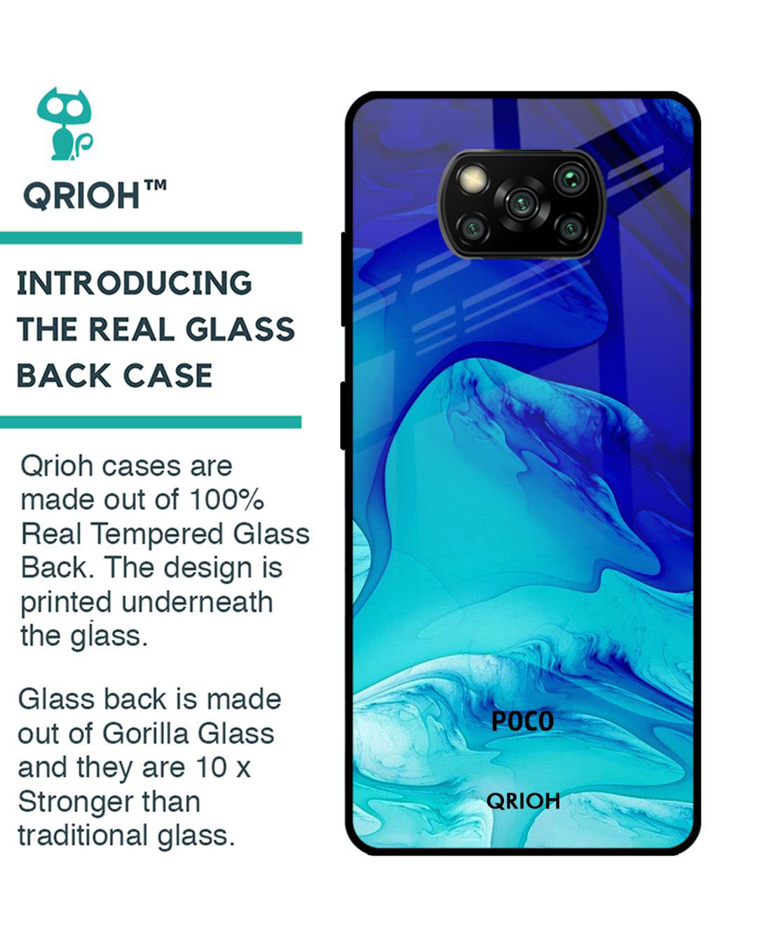 Shop Raging Tides Printed Premium Glass Cover for Poco X3 Pro (Shock Proof, Lightweight)-Back