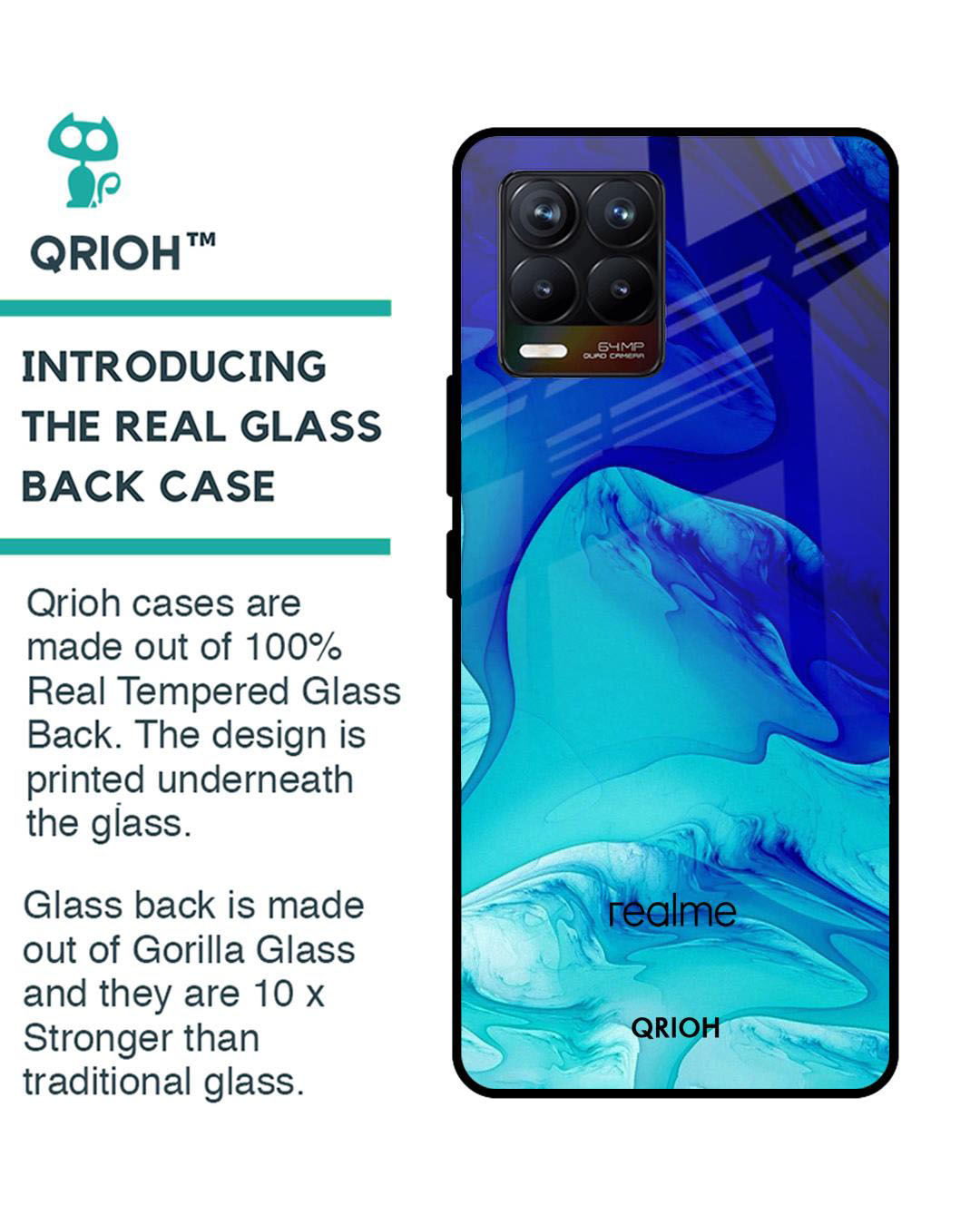 Shop Raging Tides Printed Premium Glass Cover for Realme 8 (Shock Proof, Lightweight)-Back