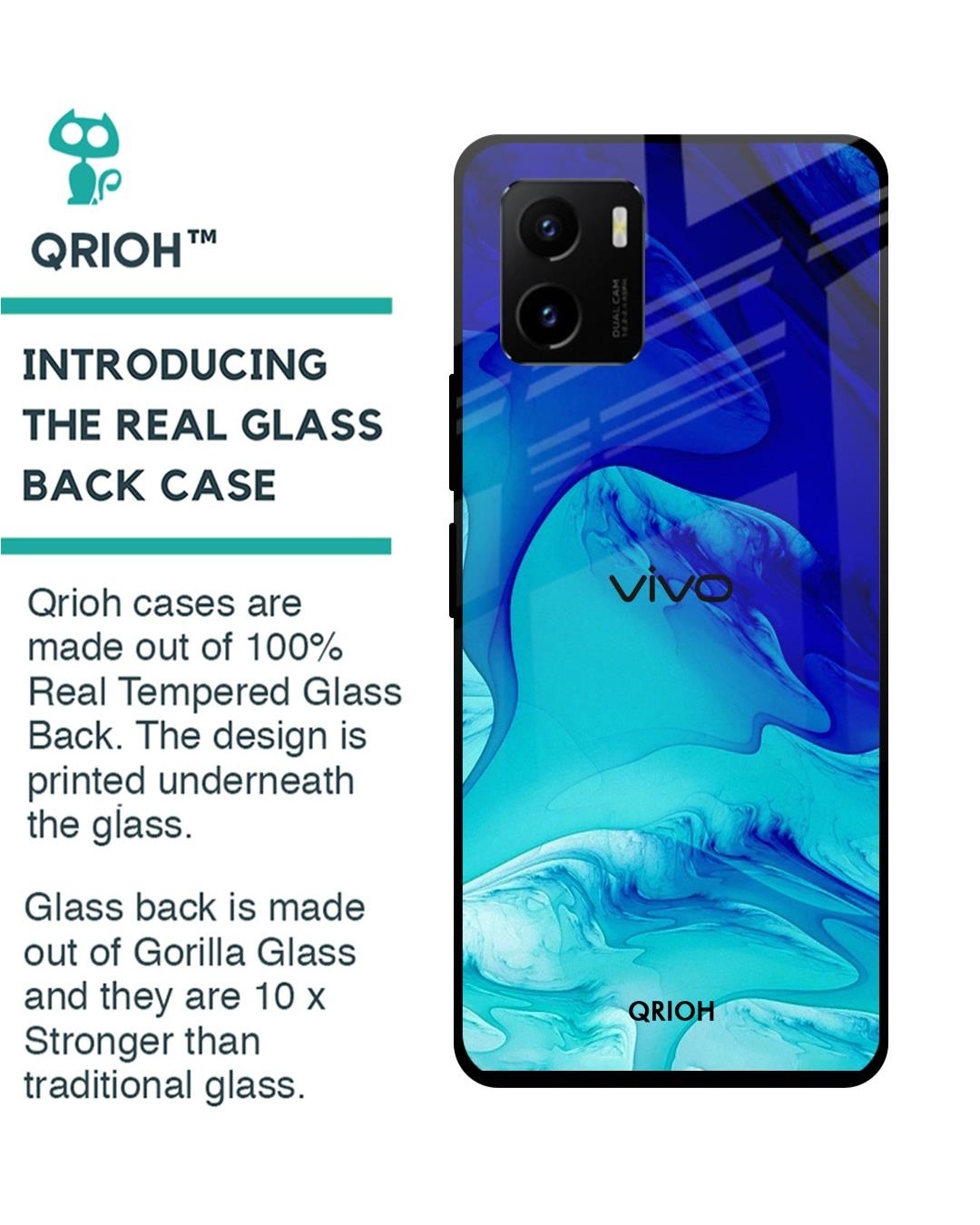 Shop Raging Tides Printed Premium Glass Cover for Vivo Y15s (Shockproof, Light Weight)-Back