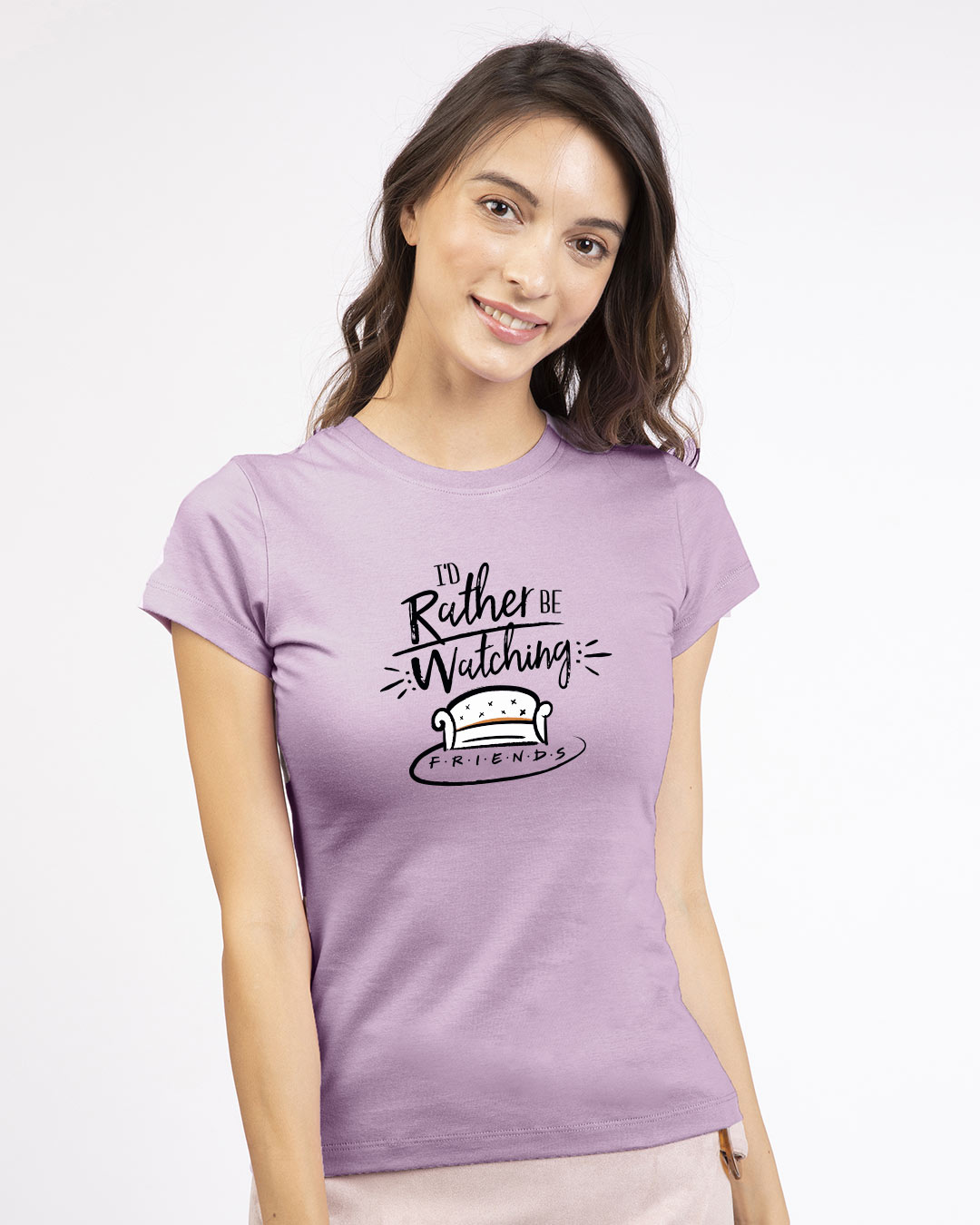 Shop Rather Be Watching Friends Half Sleeve T-shirt (FRL)-Back
