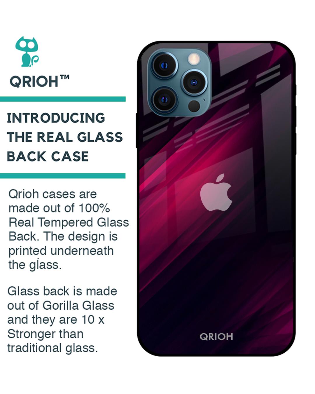 Shop Iphone 12 Pro Max Razor Black Glass Case-Back
