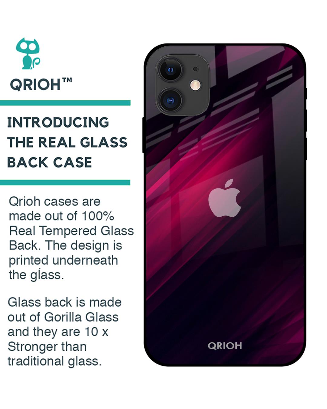 Shop Black-Red Iphone 12 Razor Premium Glass Case (Gorilla Glass & Shockproof Anti-Slip Silicone)-Back