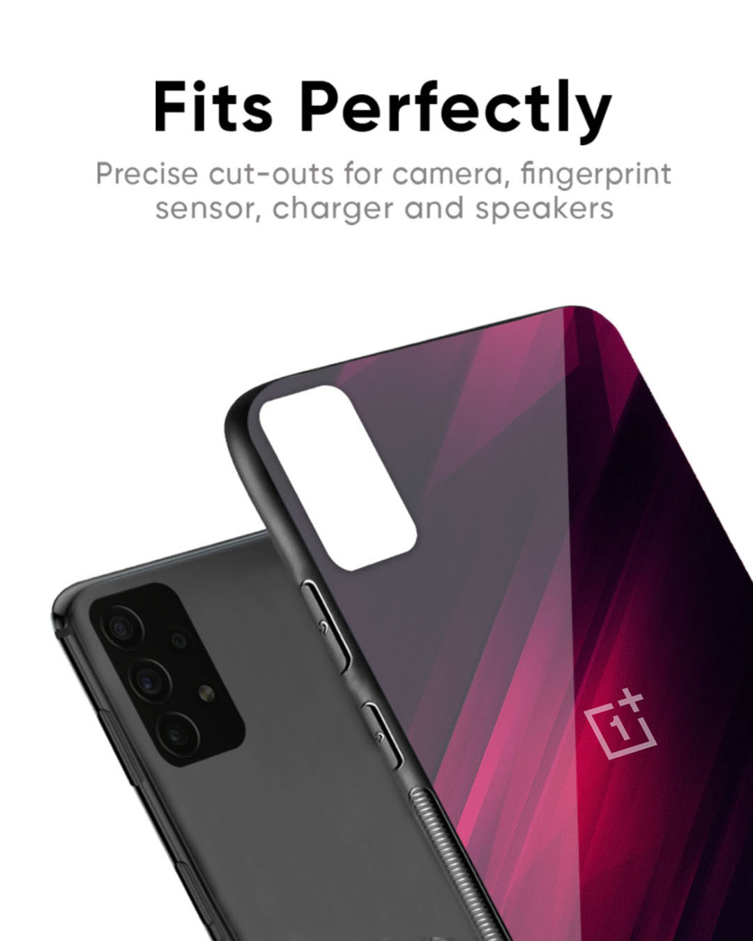 Shop Razor Black Premium Glass Case for OnePlus 8(Shock Proof, Scratch Resistant)-Back