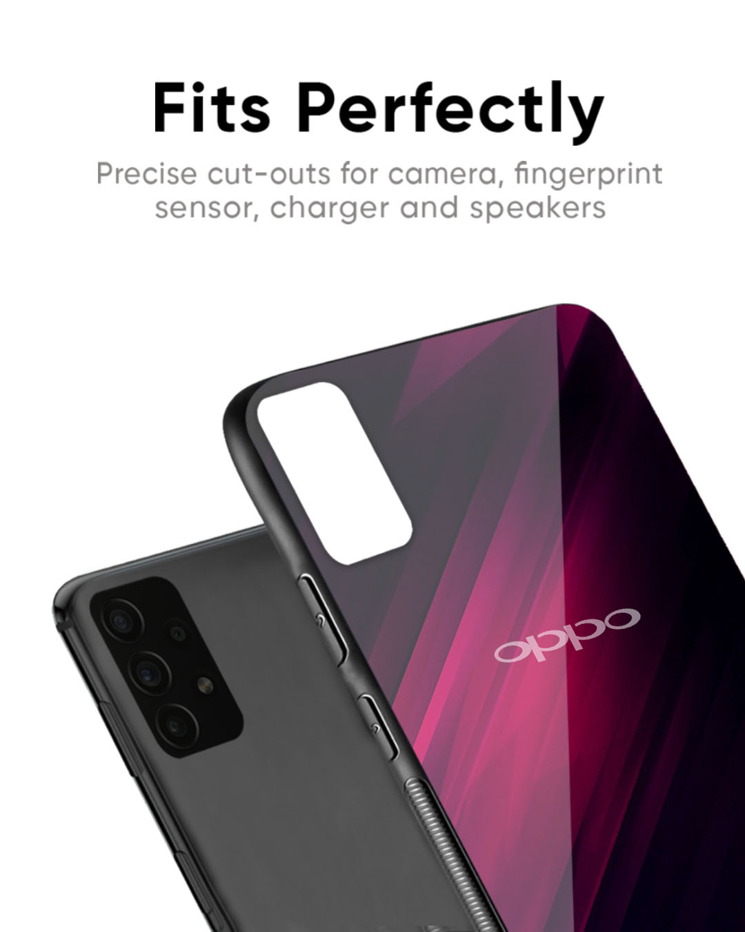 Shop Razor Black Premium Glass Case for Oppo Reno8T 5G (Shock Proof, Scratch Resistant)-Back