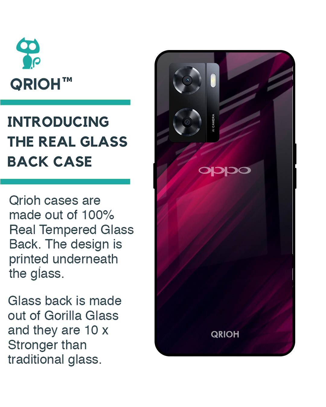 Shop Razor Black Printed Premium Glass Cover for Oppo A57 4G (Shockproof, Light Weight)-Back