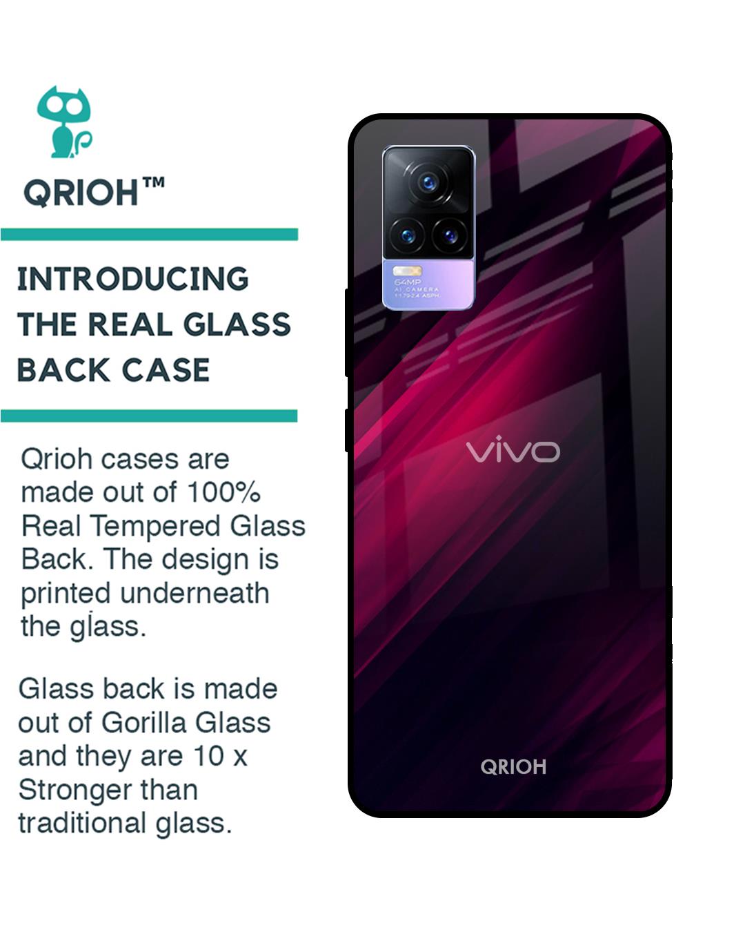 Shop Razor Black Printed Premium Glass Cover for Vivo Y73 (Shockproof, Light Weight)-Back