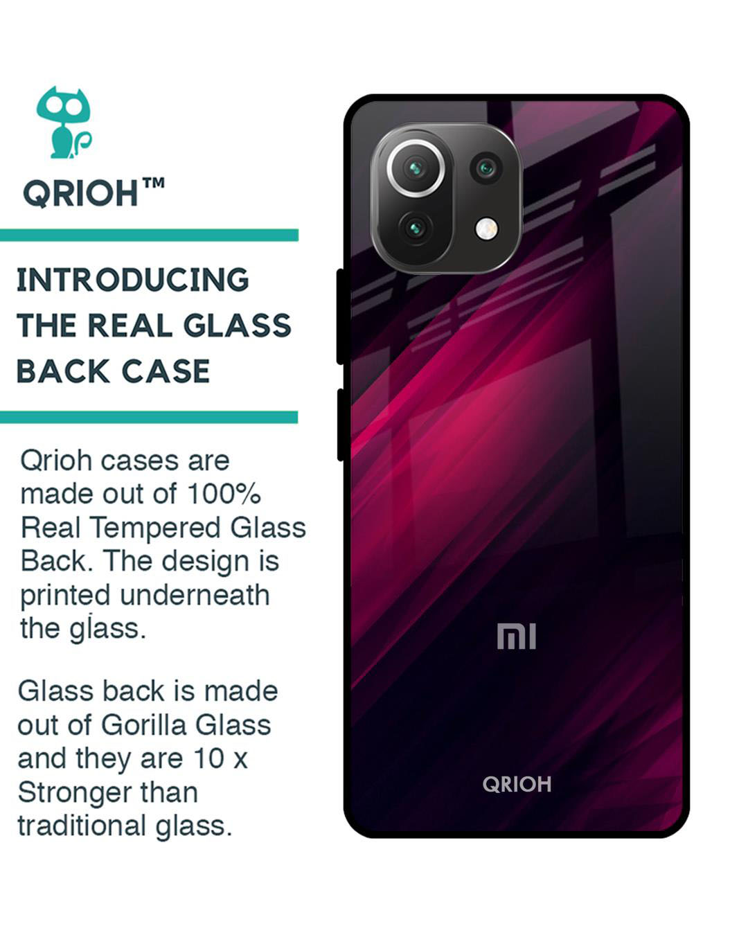 Shop Razor Printed Premium Glass Cover for Mi 11 Lite (Shock Proof, Lightweight)-Back