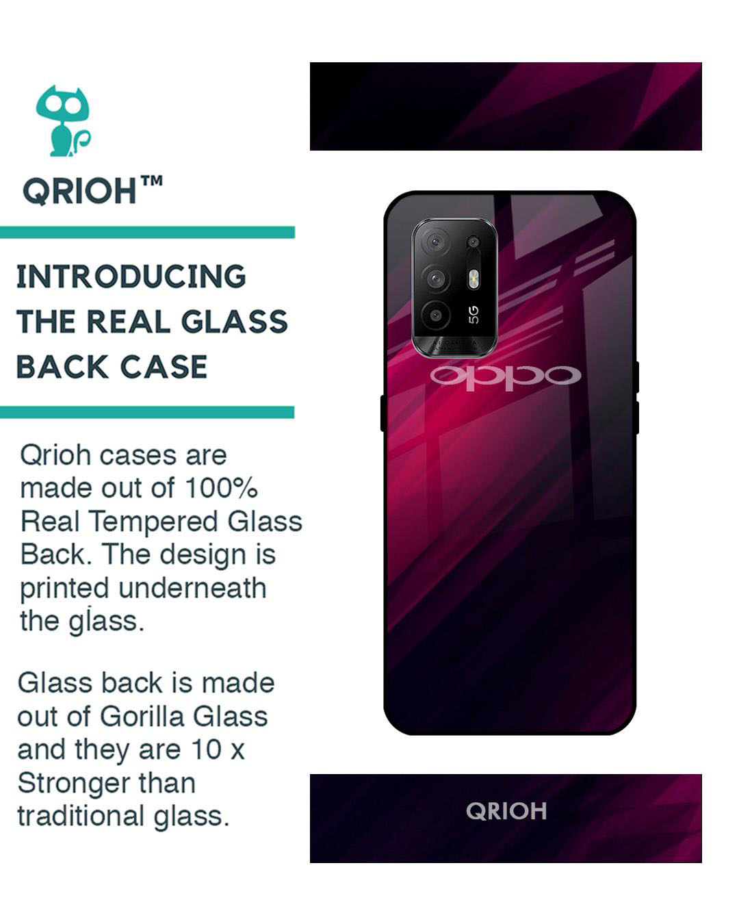 Shop Razor Printed Premium Glass Cover for Oppo F19 Pro Plus (Shock Proof, Lightweight)-Back