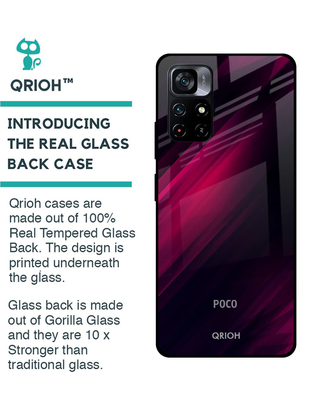 Shop Razor Printed Premium Glass Cover for Poco M4 Pro 5G (Shock Proof, Lightweight)-Back