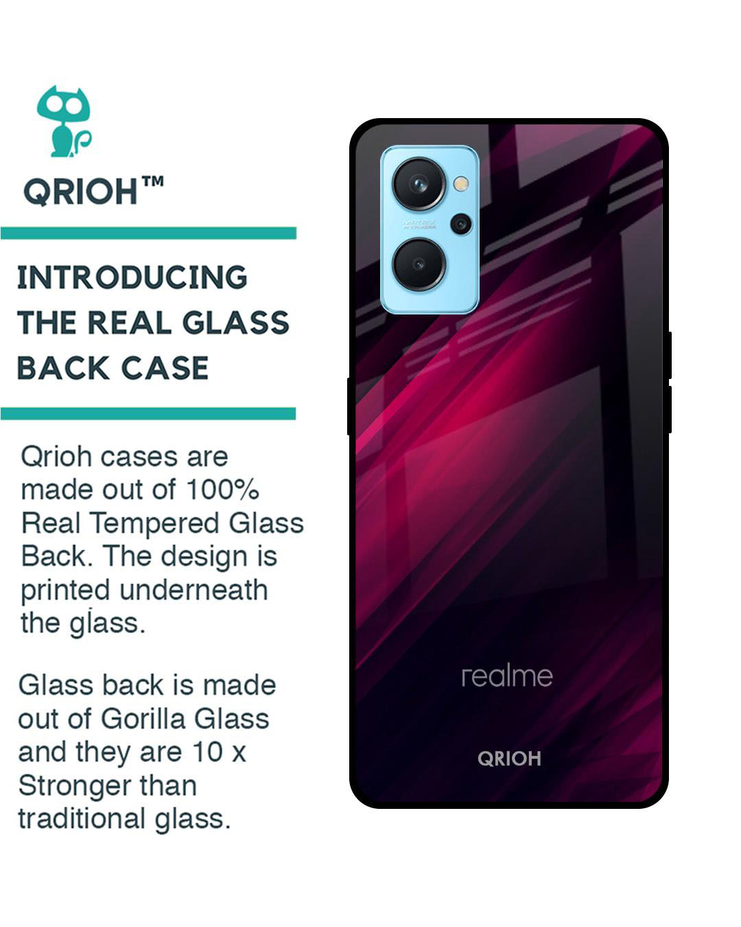 Shop Razor Printed Premium Glass Cover for Realme 9i (Shock Proof, Lightweight)-Back
