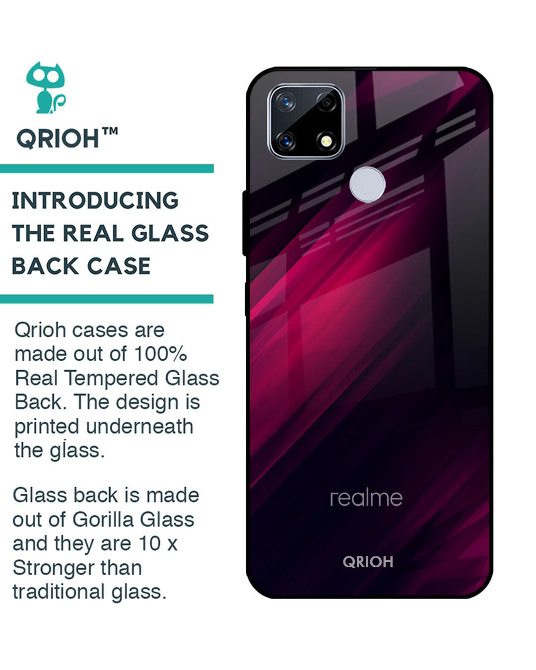 Shop Razor Printed Premium Glass Cover for Realme C25 (Shock Proof, Lightweight)-Back
