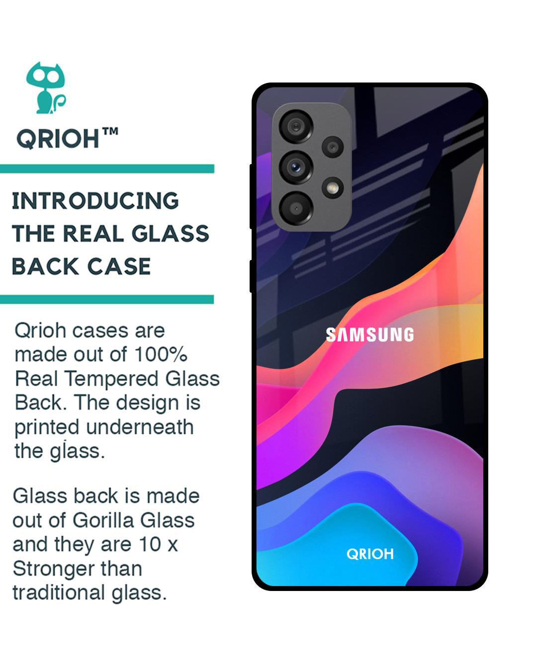 Shop Razor Printed Premium Glass Cover for Samsung Galaxy A73 5G (Shockproof, Light Weight)-Back