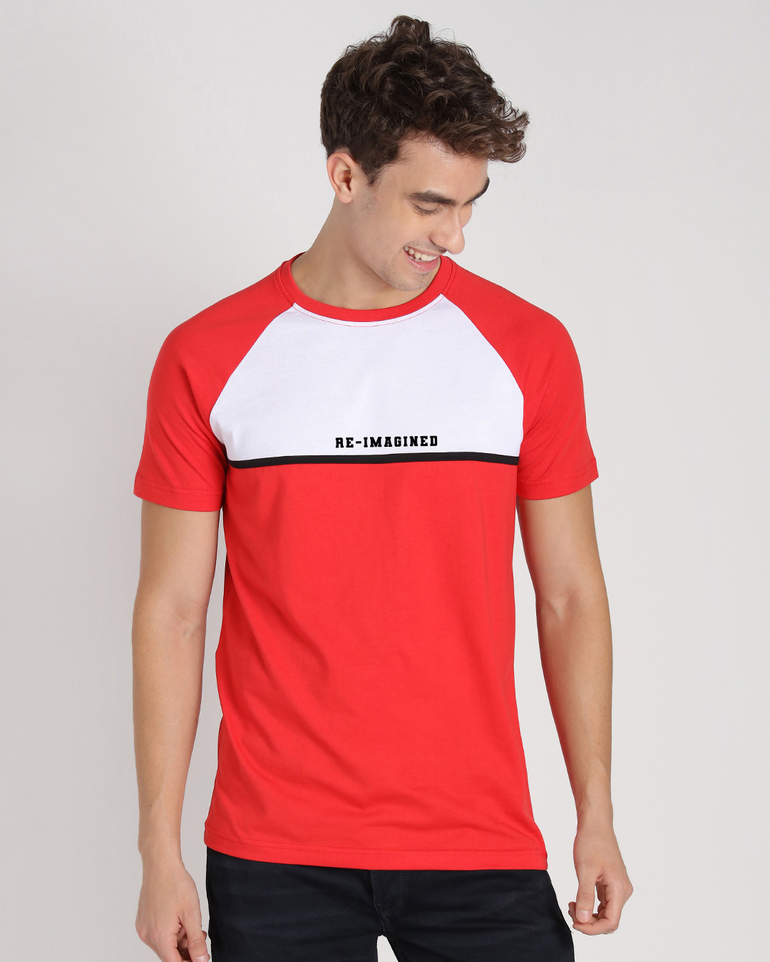 Shop Men's Red Re Imagined Color Block T-shirt-Back