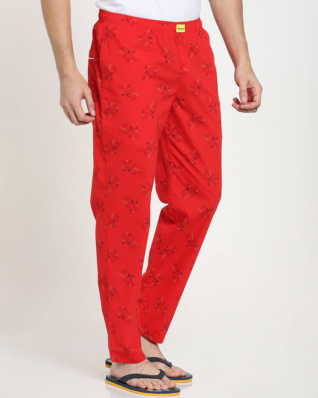 Shop Red AOP Geometric Print F Pyjamas-Back