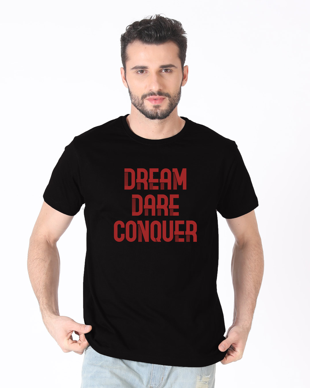 Shop Red Conqueror Half Sleeve T-Shirt-Back