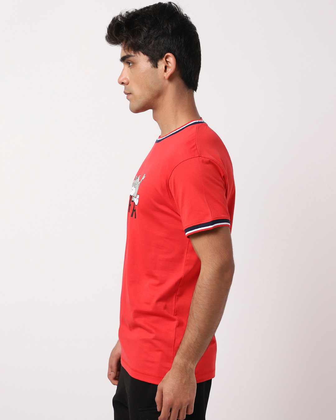 Shop Men's Red Dreamer Tom Typography Varsity T-shirt-Back