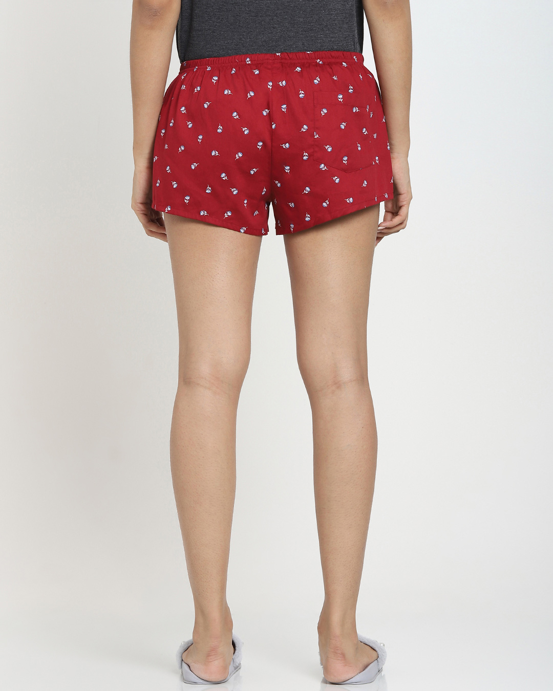 Shop Red Floral All Over Print Boxers-Back