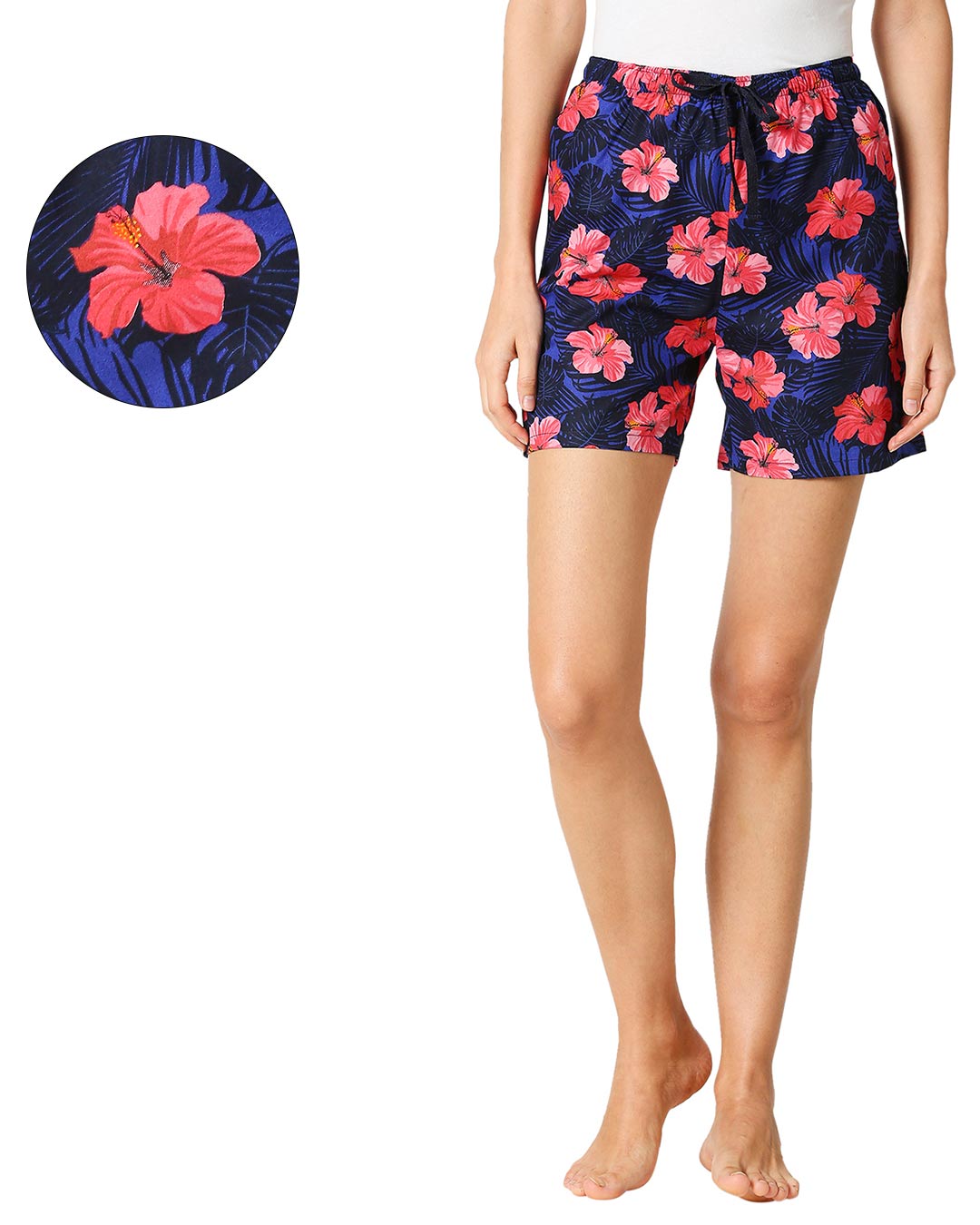 Buy Red Hibiscus Women's Boxer Shorts for Women blue Online at Bewakoof